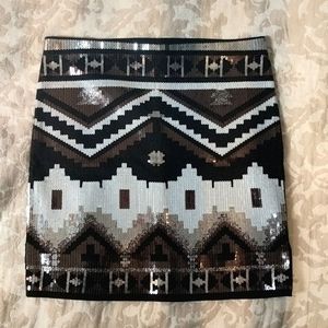 Express Sequin Mini Skirt